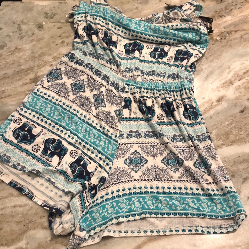 RUE21 Blue Elephant Romper - Picture 2 of 4